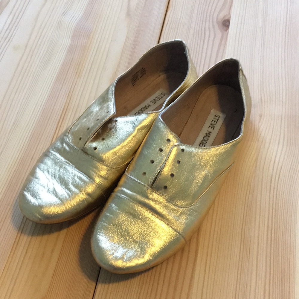Gold Steve Madden Oxfords